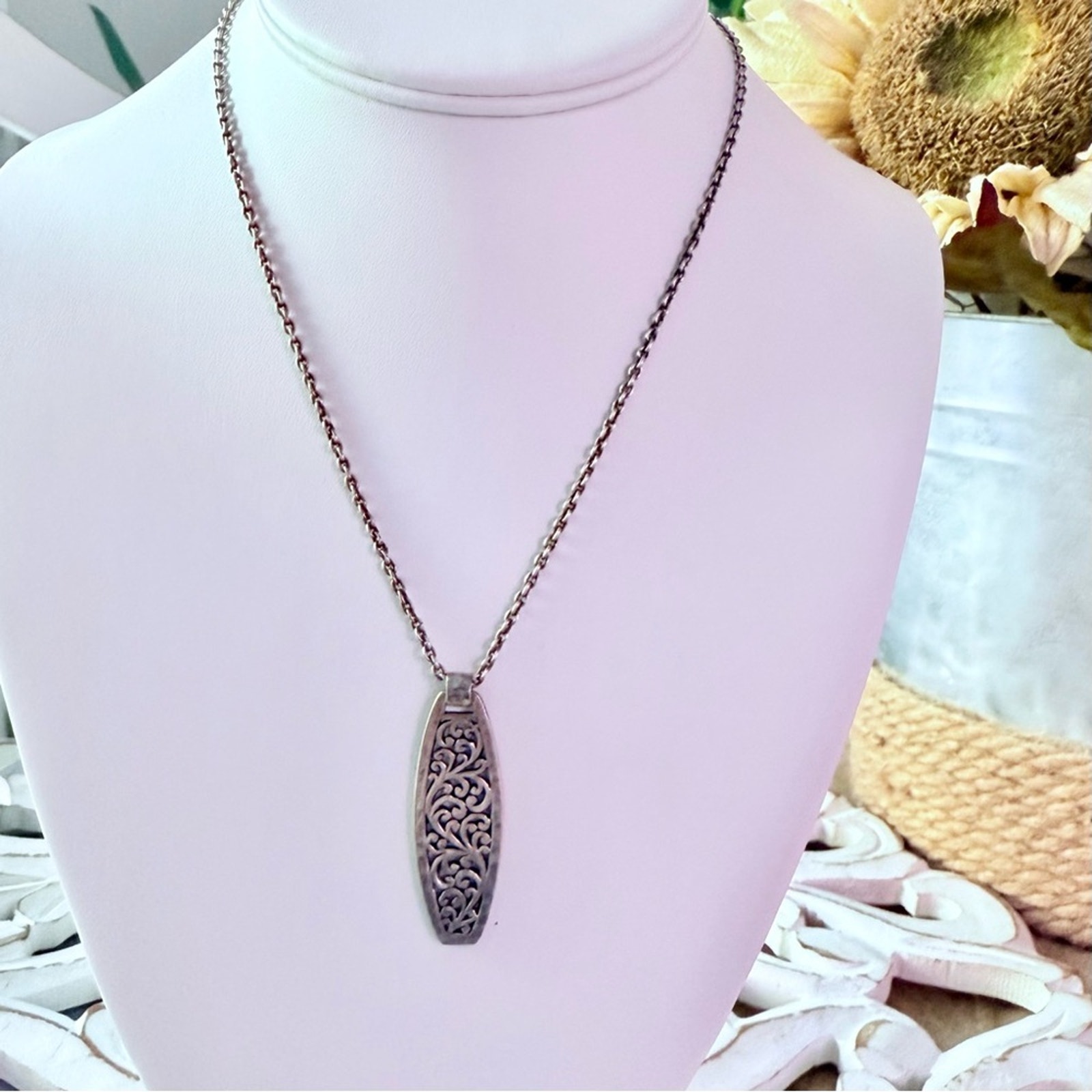 Lois Hill 925 Sterling Silver Toggle Chainlink Pendant Necklace 170$